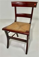 Mahogany side chair, Empire style, string seat