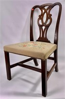 Chippendale side chair, mahogany, pierced back