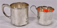 2 sterling baby cups: 2.5" diameter (dents) / 2.5"