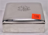 Sterling cigarette box, monogrammed, 3.75" x 3.25"