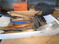 box of assorted hand tools