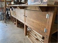 wood cabinet with storage and worktop