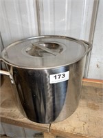 Large stainless pot with lid