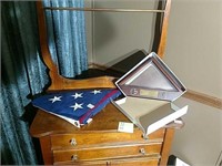 Cloth America Flag & American Solider Shadow Box