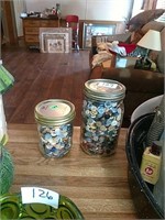 Two jars of buttons