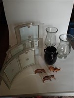 Frames, Vases and Wooden Animals