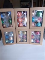 6 Boxes of 6 Glass Ball Ornaments #1