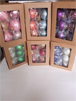 6 Boxes of 6 Glass Ball Ornaments #4