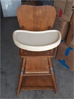 Vtg Convertible Baby High Chair/Roller