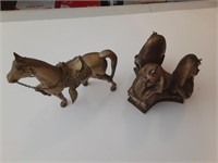 Egyptian Candleholder and Brass Horse