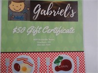 (2) $25 Gift Certificates for Gabriels Restaurant