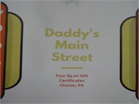 (4) $5 Gift Certificates for Daddy's