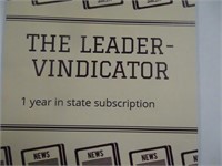 1 yr. in State Leader Vindicator Subscription