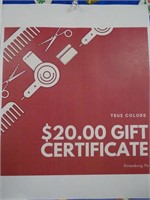 $20 Gift Certificate for True Colors