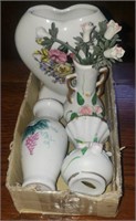 Small White Floral Vases