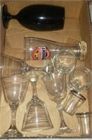 Assorted Glass Stemware, Shot Glasses, Etc