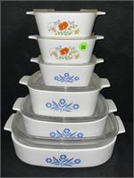 LOT OF CORNING WARE WITH LIDS