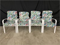 SET OF 4 OUTDOOR PATIO CHAIRS WITH CUSHIONS