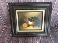 Signed Vintage Oil Painting -Fruit Basket
