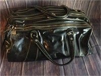 Large Vintage Wilson Patent Leather Duffel Bag