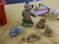 Assortment of Small Porcelain & Ceramic Cats