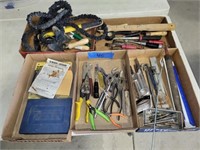 5 Flats of Hand Tools Pliers, Flaring Kit, Files,