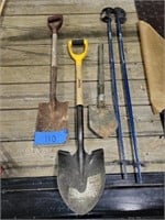 Long Handled Tools Tile Spade, Metal Shovel, Camp