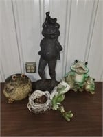 Lot of 4 Frog Ornaments Tallest 30”