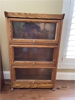 Oak 3 Shelf Barrister Bookshelf