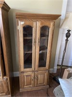 Oak Curio Cabinet Bookcase