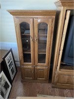 Oak Curio Cabinet Bookcase