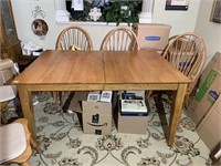 Oak Pop-Up Dining Table with Square Legs