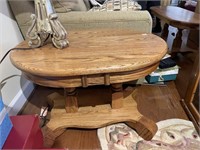 Oak Oval Side Table