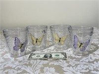 4 Tervis Cups with Butterflies