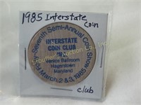 1985 Interstate Coin Club Wooden Nickel