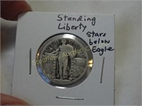 1929 Standing Liberty Q Stars below Eagle