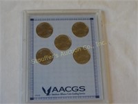 2018D - AACGS - MS63, 5 state quarters