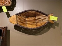 Wooden Weaved Fish Basket Restaurant Decor