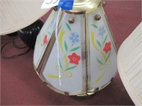 floral glass shade lamp
