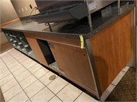 Cherry service counter storage with sink and top