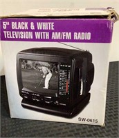 (2) 5 inch Black & White TV w/ Radio SW-0615