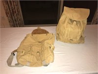 Camel Brand Vintage Leather Backpacks