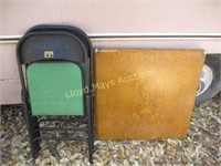 Vintage Folding Card Table & 2 Samsonite Chairs