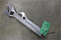 Crescent 18" Wrench, Craftsman 12" Adj Wrench