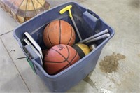 Tote of Basketballs & Misc