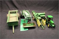 JD Tractor w/Loader, Spreader, Baler
