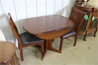 Mahogany 40" Drop Leaf Dinette Table w/ 2 Padded