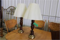 2 Wooden Table Lamps