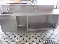 85" SS Work Top Table With Sink