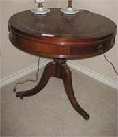 Leather Top Table W/ 1 Drawer-27 x 30